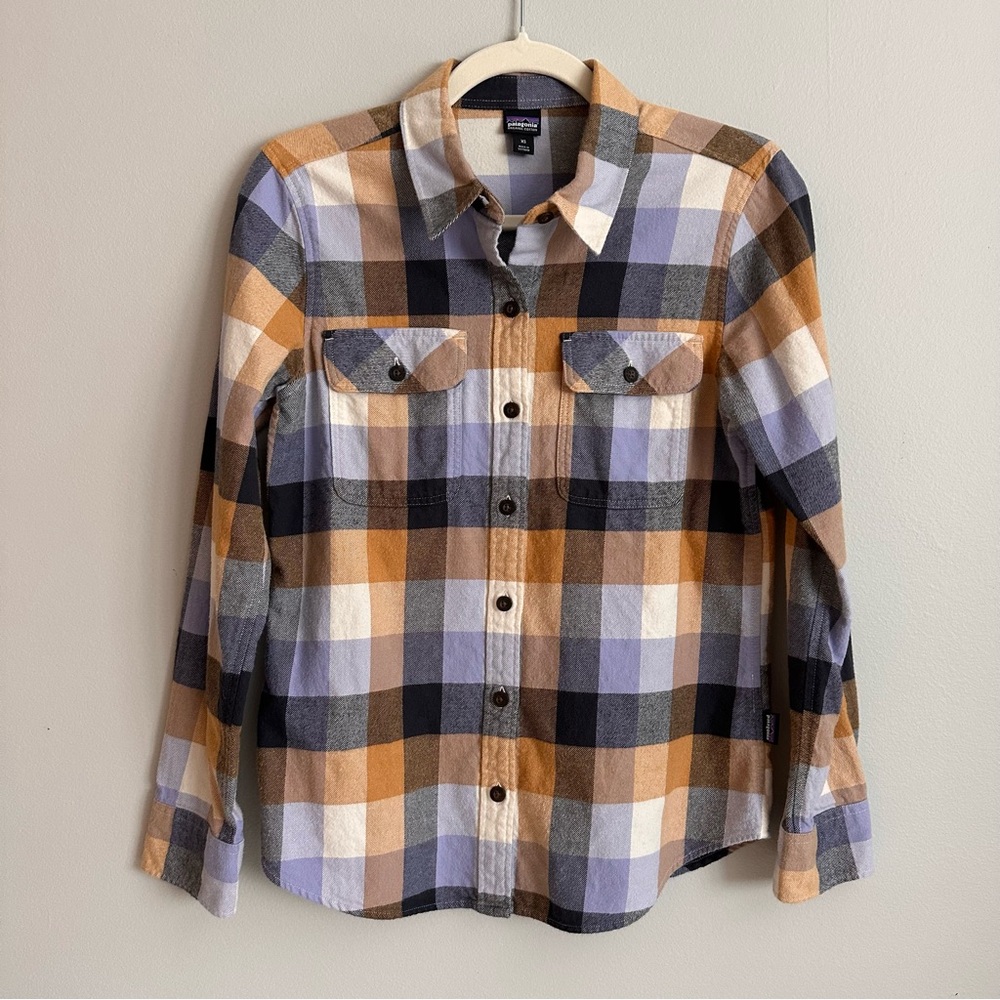 Patagonia Fjord Flannel Shirt Buffalo Check 100% Organic Cotton Women’s XS
